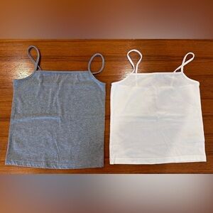 Wild Fable Gray & White Tank Tops